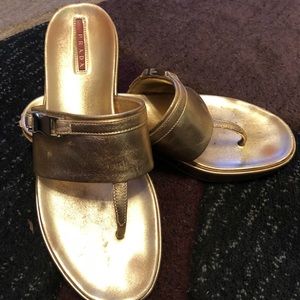 Prada Gold metallic sandal